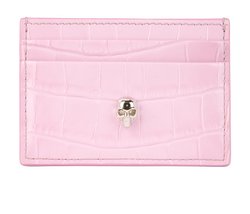 Skull Card Holder, Mock Croc, Pink, 486430, DB, 3*